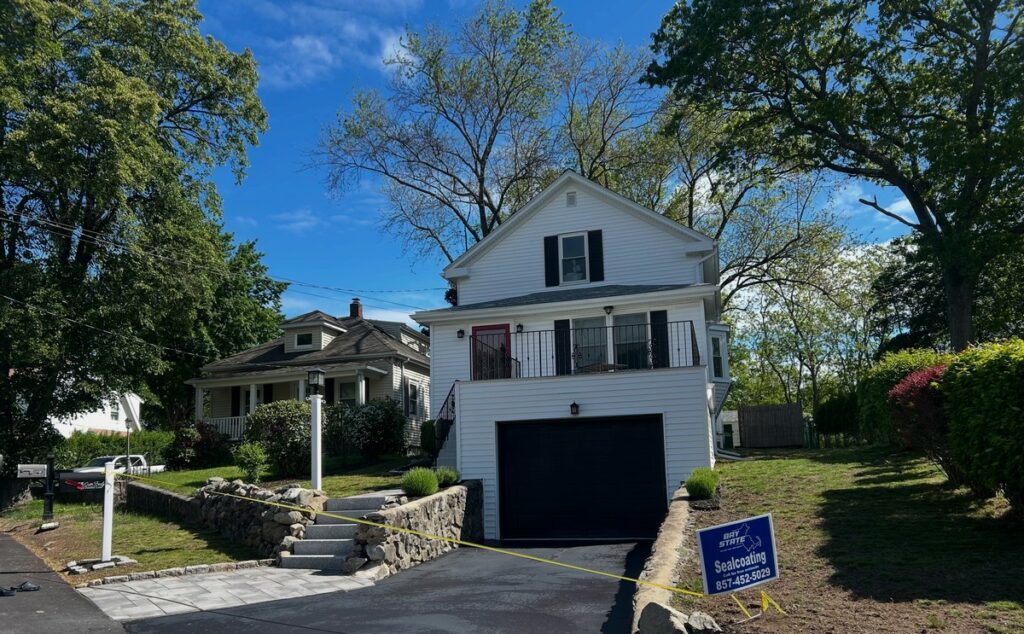 Driveway Crack Repair and Sealcoating, Winchester MA