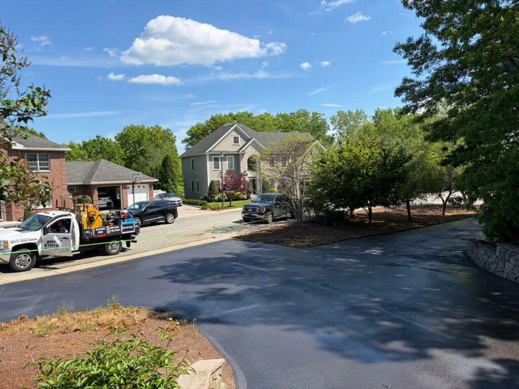Residential Sealcoating for an Oversized Stoneham MA Driveway