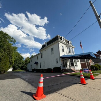 Commercial Parking Lot Sealcoating at Costello Funeral Home in Winchester MA
